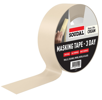 picture of Soudal 3 Day Masking Tape - Cream - 36mm x 50m - [DK-DKSD167069]