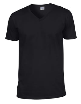 picture of Gildan Softstyle Adult V-Neck T-Shirt Black - BT-64V00-BLK