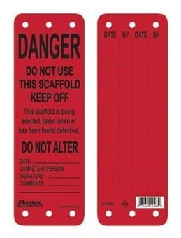 picture of Xtreme Tough Red – Danger Do Not Use Scaffolding Tag - [MA-S4700] - (DISC-W)