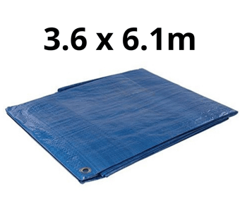 picture of Blue Tarpaulin - 3.6m x 6.1m - Waterproof and Treated With UV Filter - [SI-868542]