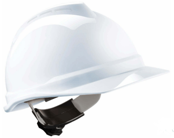 picture of MSA V-Gard 500 Safety Helmet Non-Vented White - Fas-Trac III PVC - [MS-GV512-0000000-000]