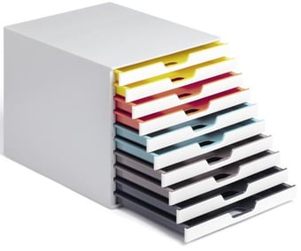 picture of Durable - VARICOLOR Mix 10 Storage Box - Multi Coloured - 280 x 292 x 356 mm - [DL-763027]