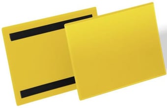 picture of Durable - Magnetic Document Sleeve A5 Landscape - Yellow - Pack 50 - [DL-174304]