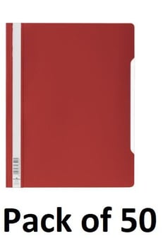 picture of Durable - Clear View PVC Folder - Red - Pack of 50 - [DL-257003]