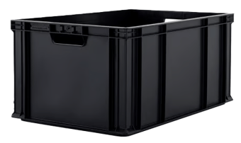 Picture of BiGDUG Recycled Euro Stacking Box - 280h x 400w x 600d mm - 67L - Black - Box Deal of 10 - [IH-BDU-BDEC2846RBK] - (LP)