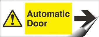 Picture of Automatic Door Sign - Arrow Pointing Right - 200 x 75Hmm - Self Adhesive Vinyl - [AS-WA214-SAV]