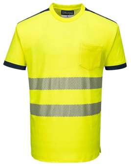 picture of Portwest - PW3 Hi-Vis T-Shirt Yellow/Navy - PW-T181YNR