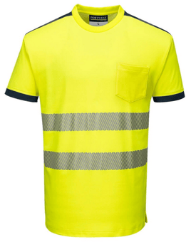 Picture of Portwest - PW3 Hi-Vis T-Shirt Yellow/Navy - PW-T181YNR