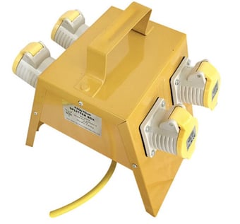 Picture of Elite 110 Volt 16 Amp Four Way Splitter Box 32 Amp Plug - [HC-4WSB2.532A]