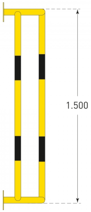 picture of TRAFFIC-LINE External Pipe Protectors - Wall Mounted 1,500 x 350 x 300mm - Yellow/Black - [MV-200.20.616]