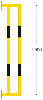 picture of TRAFFIC-LINE External Pipe Protectors - Wall Mounted 1,500 x 350 x 300mm - Yellow/Black - [MV-200.20.616]