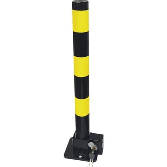 Picture of Way4Now - Car Parking Space Lock with Bolts - Yellow and Black - 600mm x 60mm - [SHU-D-CP-6YB+BOLTS]