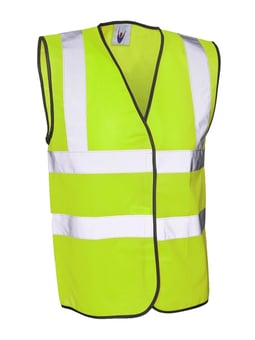 picture of Uneek - Sleeveless Safety Waist Coat - Yellow - UN-UC801-YEL