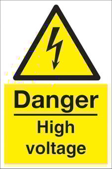 Picture of Danger High Voltage Sign LARGE - 400 x 600Hmm - Rigid Plastic - [AS-WA29-RP]