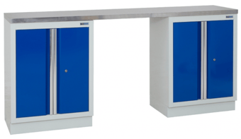 picture of BiGDUG 2041mm Wide Workbench - 2x 2 Door Cupboard - Stainless Worktop - [BDU-TGC101GBS] - (LP)