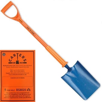 Picture of Shocksafe Trench Treaded Shovel - BS8020:2012 Insulated - [CA-TRTRPFINS]