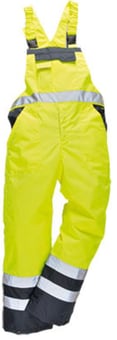 Picture of Portwest - Yellow/Navy Hi Vis Breathable Contrast Bib & Brace - Regular Leg - PW-S488YNR