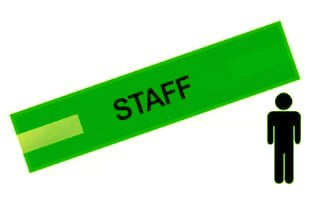 Picture of Lime Green - Mens Pre Printed Arm band - Staff - 10cm x 55cm - Single - [IH-ARMBAND-G-STA-B]