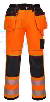 Picture of Portwest - PW3 Hi-Vis Stretch Holster Trouser - Orange/Black - PW-PW306OBR