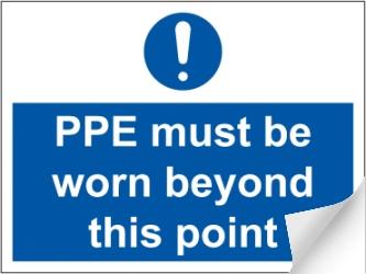 picture of PPE Beyond Point Sign - 600 x 400Hmm - Self Adhesive Vinyl - [AS-MA326-SAV]