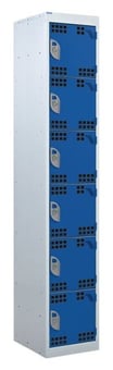 picture of QMP Tool Charging Locker - Perforated Door - RCD Plug - 6 Compartment - Dark Blue - 1800H x 300W x 450D mm - [QM-BR1830456BPX]