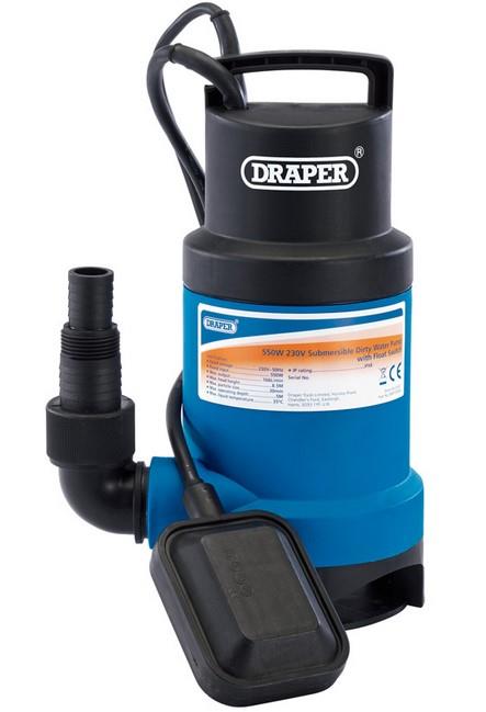 picture of Draper SWP170DW 166L/Min Submersible Dirty Water Pump With Float Switch - 550W - [DO-61621]