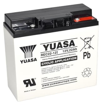 picture of Yuasa REC22-12 VRLA High Capacity Deep Cycle Battery - 12v 22Ah - [BRH-SLAYUAREC22-12]