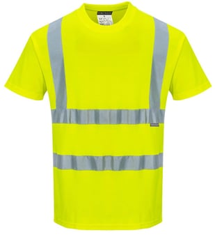 picture of Portwest - Hi-Vis Yellow Cotton Comfort Short Sleeve T-Shirt - PW-S170YER