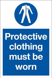 picture of Protective Clothing Must be Worn Sign LARGE - 400 x 600Hmm - Rigid Plastic - [AS-MA40-RP]