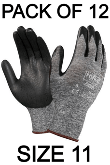 picture of Ansell 11-801 Hyflex Nitrile Foam Coated Grey Gloves - Pair - Size 11 - Pack of 12 - AN-11-801-11X12 - (AMZPK)