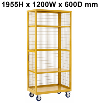 picture of QMP Hazardous Boxwell Trolley Without Doors - Steel - 1955H x 1200W x 600D mm - [QM-XW191260HZMY] - (LP)