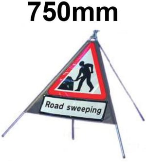 picture of Roll-up Traffic Signs - Road Sweeping LARGE - Class 1 Ref BSEN 1899-1 2001 - 750mm Tri. - Reflective - Reinforced PVC - [QZ-7001.750.EF-V.750.RSWE]