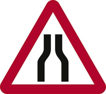 Picture of Spectrum 600mm Tri. Dibond ‘Road Narrows Both Lanes’ Road Sign - Without Channel - [SCXO-CI-13071-1]