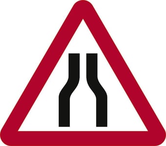 picture of Spectrum 600mm Tri. Dibond ‘Road Narrows Both Lanes’ Road Sign - Without Channel – [SCXO-CI-13071-1]