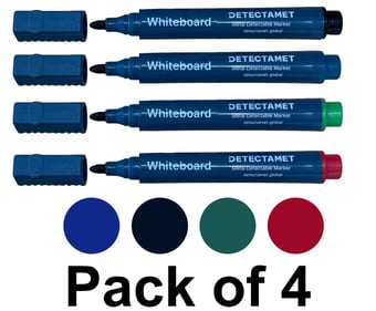 picture of Assorted Detectable Whiteboard Markers - Chisel Tip - Pack of 4 - [DT-145-A06-T154-CH4]