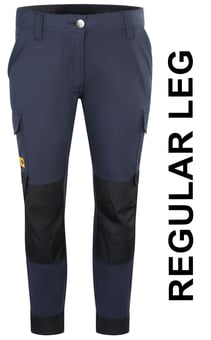 picture of JCB Workwear Ladies 4-way Stretch Trousers - Navy Blue - Regular Leg - BE-JCB030NR