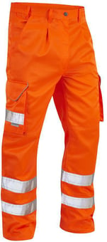 Picture of Hi-Vis Orange Tall Leg Bideford Poly/Cotton Cargo Trouser - LE-CT01-O-TALL