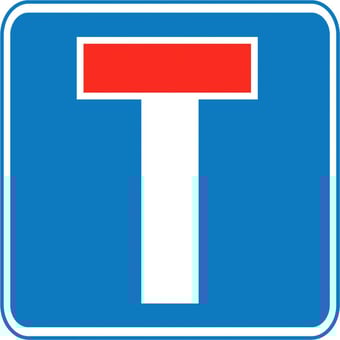 Picture of Parking & Site Management - No Through Road Sign - Class 1 Ref  BSEN 12899-1 2001 - 480 x 480Hmm - Reflective - 3mm Aluminium - [AS-TR105-ALU]