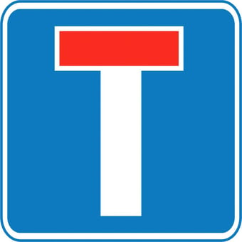 Picture of Parking & Site Management - No Through Road Sign - Class 1 Ref  BSEN 12899-1 2001 - 480 x 480Hmm - Reflective - 3mm Aluminium - [AS-TR105-ALU]