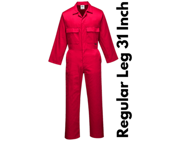 picture of Euro Work Polycotton Coverall - Red - Regular Leg 31 Inch - PW-S999RER