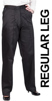 picture of Portwest - LW97 Ladies Elasticated Trousers - Black - Regular Leg - PW-LW97-BLK - (DISC-R)