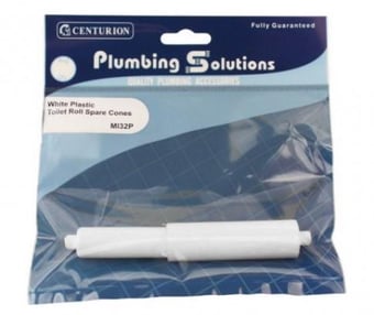 Toilet Roll Holder White Plastic Spare Cones CTRN CI MI32P