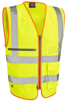 picture of Foreland - Hi-Vis Yellow Superior Waistcoat With Tablet Pocket - LE-W24-Y