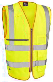 picture of Foreland - Hi-Vis Yellow Superior Waistcoat With Tablet Pocket - LE-W24-Y
