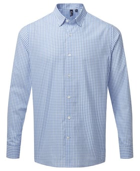 picture of Premier Maxton Check Long Sleeve Shirt - Light Blue/White - RLW-PR252LBWH