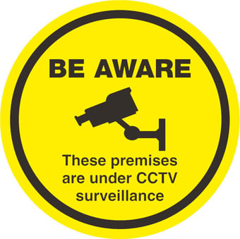 Picture of Street Signs - BE AWARE CCTV - 450 dia - Reflective - 3mm Aluminium - [AS-WA100E-ALU]