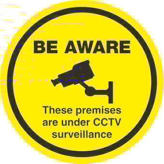 picture of Street Signs - BE AWARE CCTV - 450 dia - Reflective - 3mm Aluminium - [AS-WA100E-ALU]