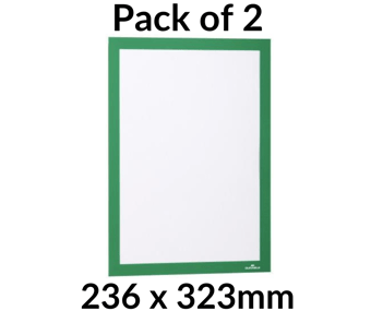 picture of Durable Self-adhesive Infoframe Duraframe Green A4 - 236 x 323mm - Pack of 2 - [DL-487205]