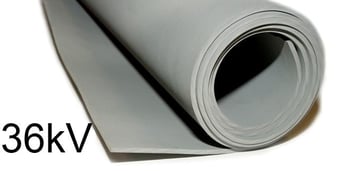 picture of Grey Rubber Electrical Safety Mat - Max Working Voltage 36,000V BS EN61111 Class 4 - Per Metre - [BD-642105] - (DISC-W)