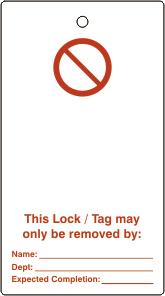 picture of Spectrum Lockout tags - ‘Prohibition blank for user completion’ - (Single sided 10 pack) - SCXO-CI-LOK104